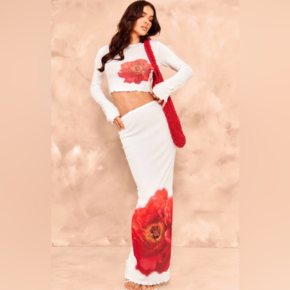 White floral print set - Picture 4 of 10